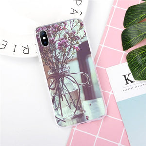 Vintage Rose Flower Silicone Phone Case iPhone