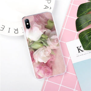 Vintage Rose Flower Silicone Phone Case iPhone